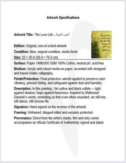 “We Love Life – نحب الحياة”